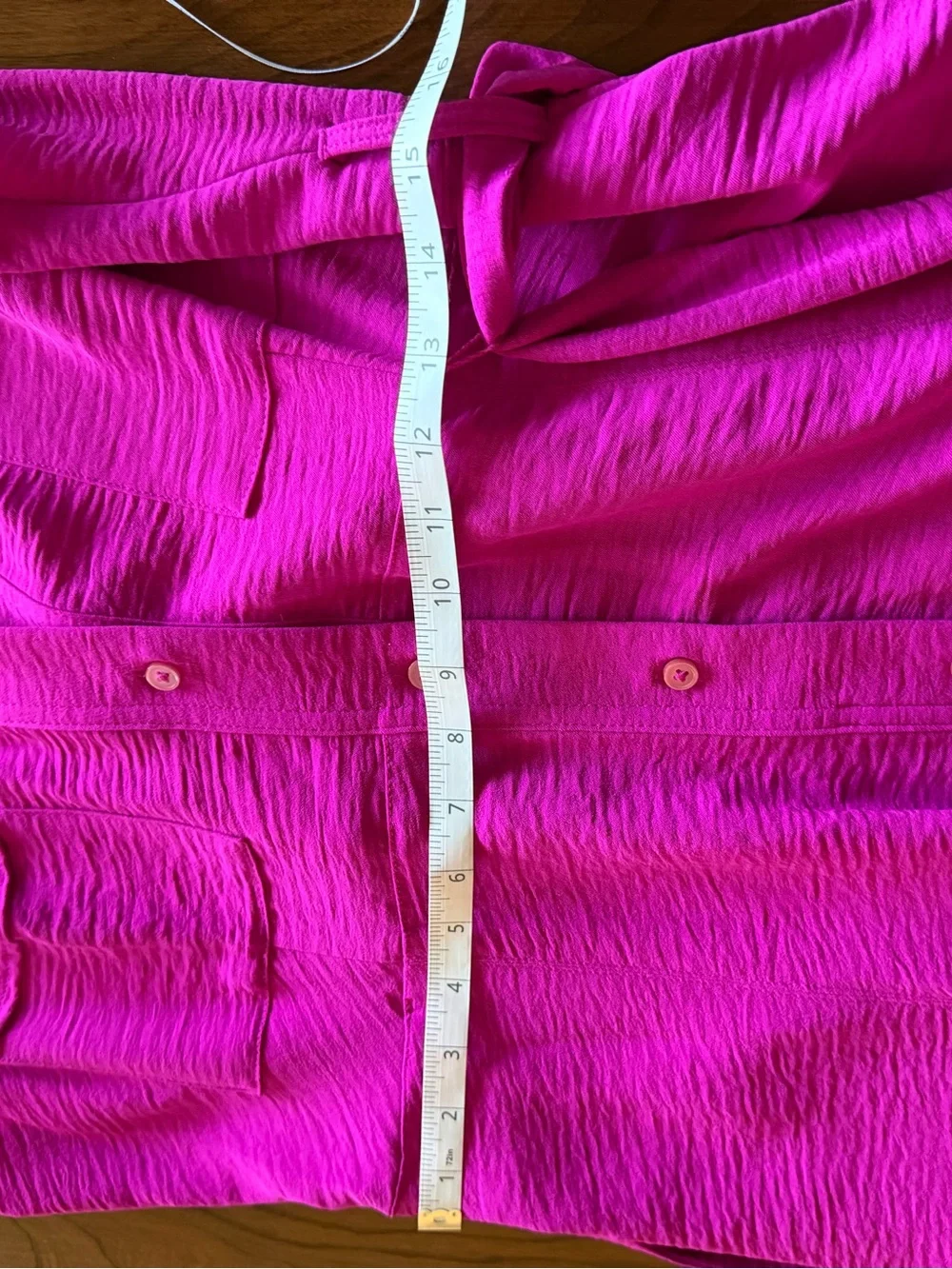 DKNY Magenta Button Front Belted Dress Size 14 - Picture 8 of 9